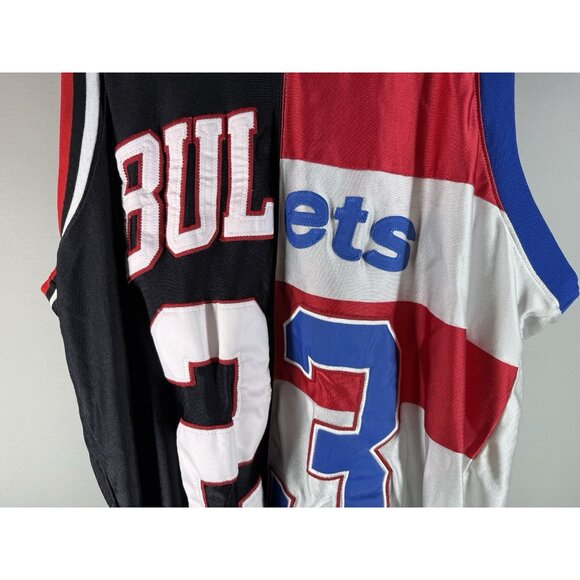 Mitchell And Ness Hardwood MICHAEL JORDAN Bulls/Bullets 23 Split Jersey SZ XL - Picture 3 of 12